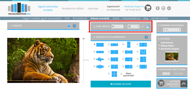Vászonkép tervező alkalmazás